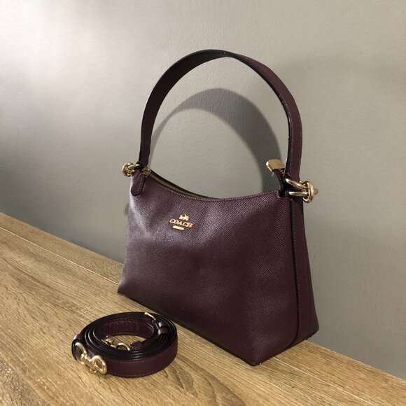 Coach Lewis 80058 Raspberry Crossgrain Leather Shoulder Crossbody Bag - Picture 6 of 16